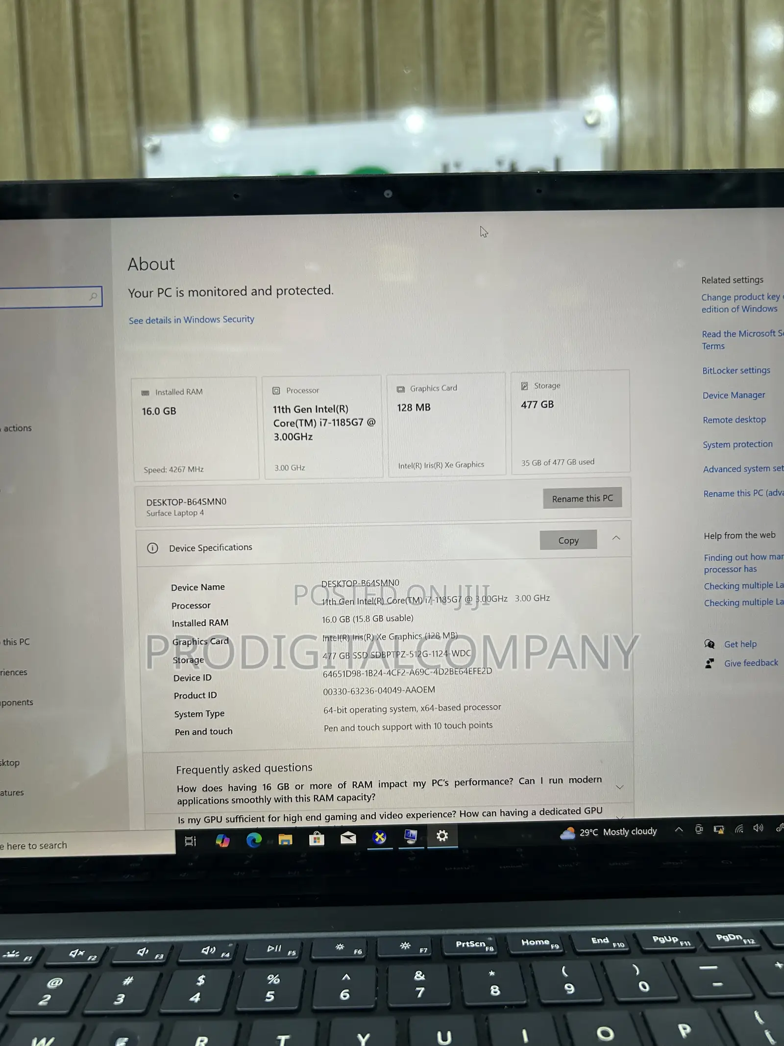 Laptop Microsoft Surface Laptop 4 16GB Intel Core i7 SSD 512GB