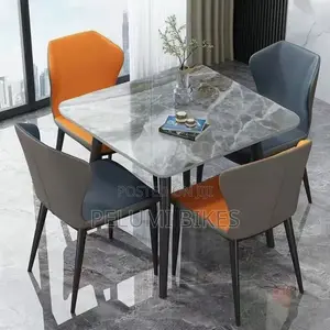 Nordic Imported Slate Dining Table, With 4 Chairs