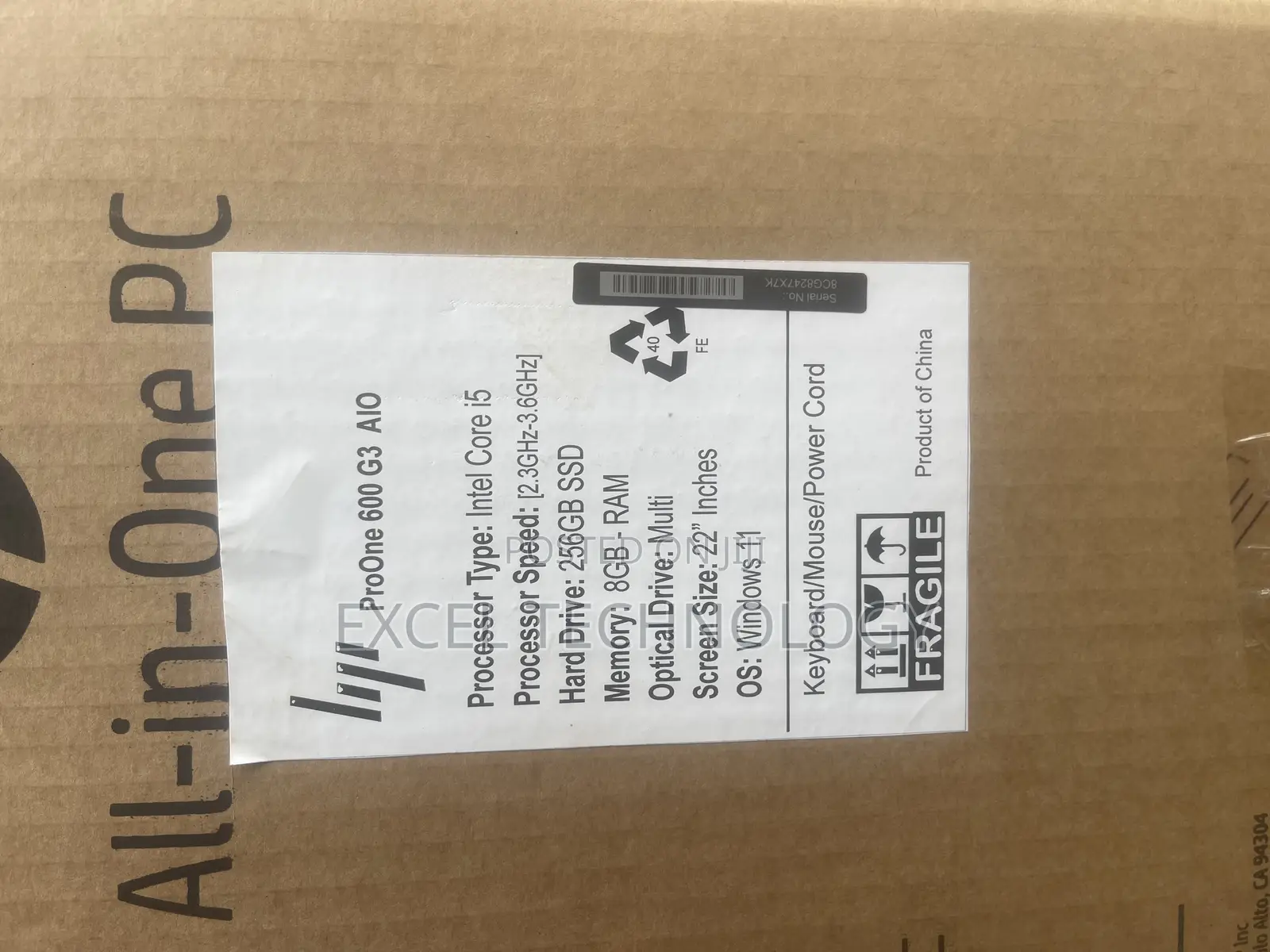 New Desktop Computer HP ProOne 600 G3 8GB Intel Core i5 SSD 256GB