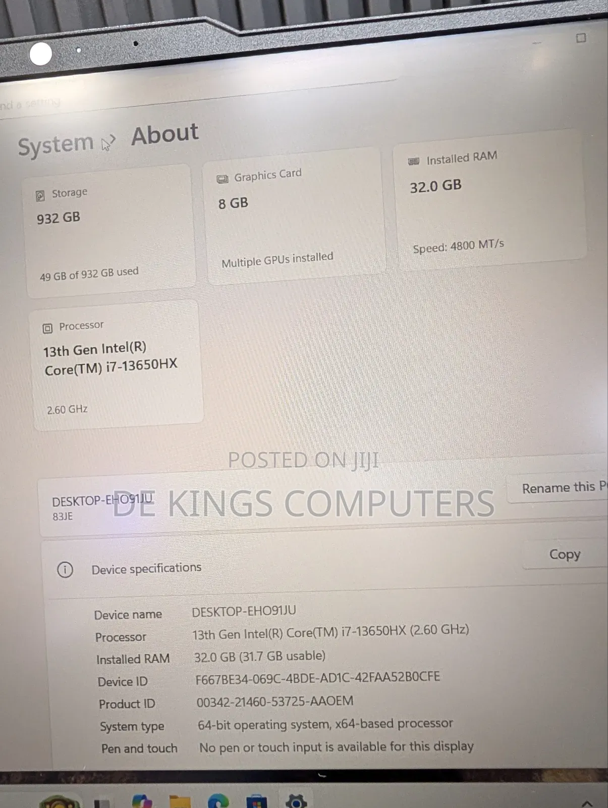 Laptop Lenovo 32GB Intel Core i7 SSD 1T
