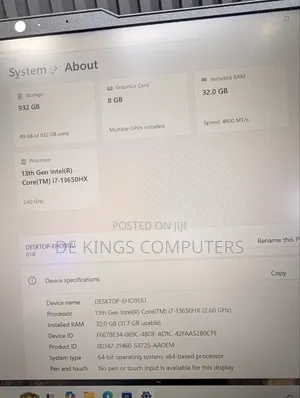 Laptop Lenovo 32GB Intel Core i7 SSD 1T