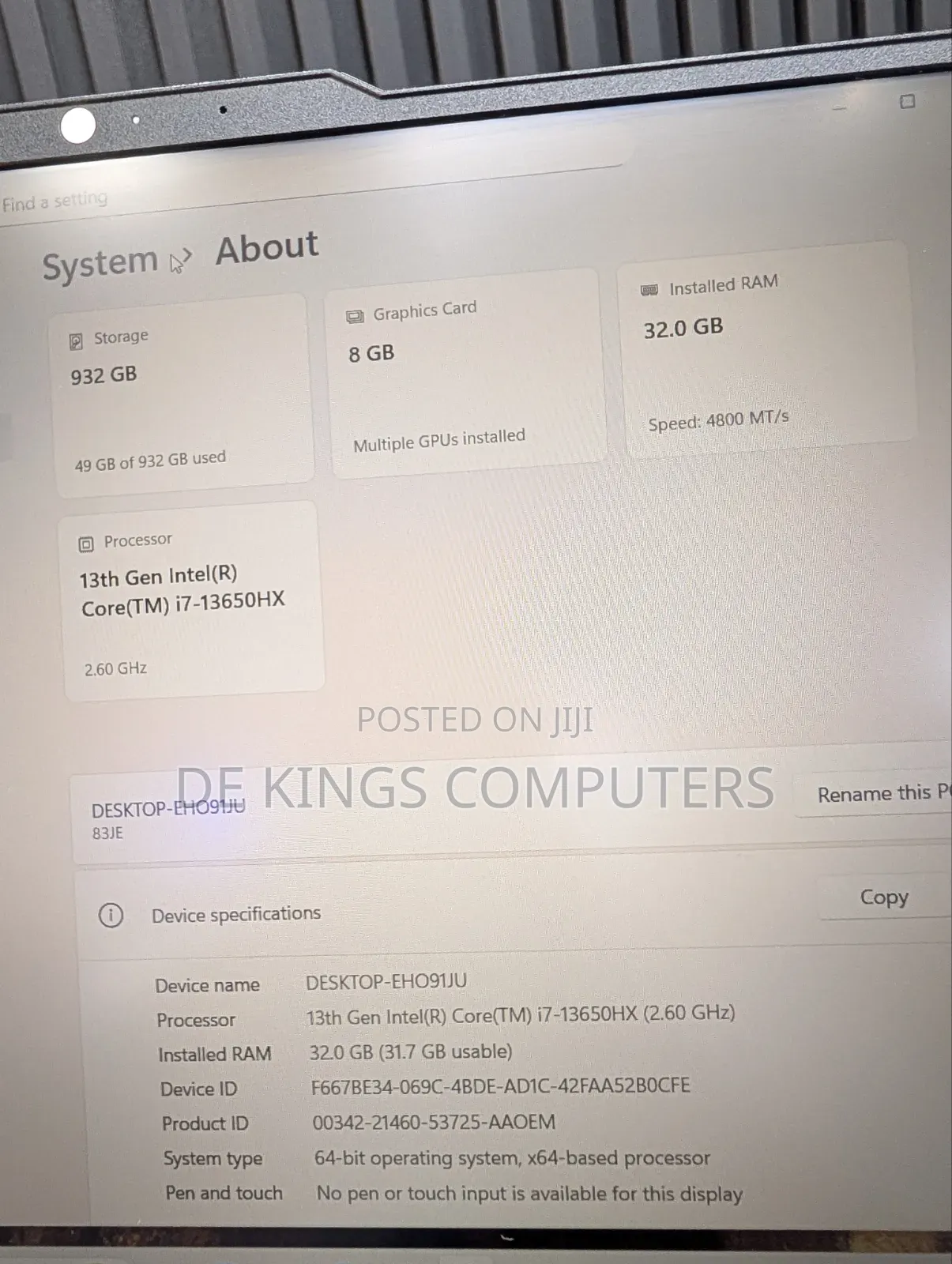 Laptop Lenovo 32GB Intel Core i7 SSD 1T
