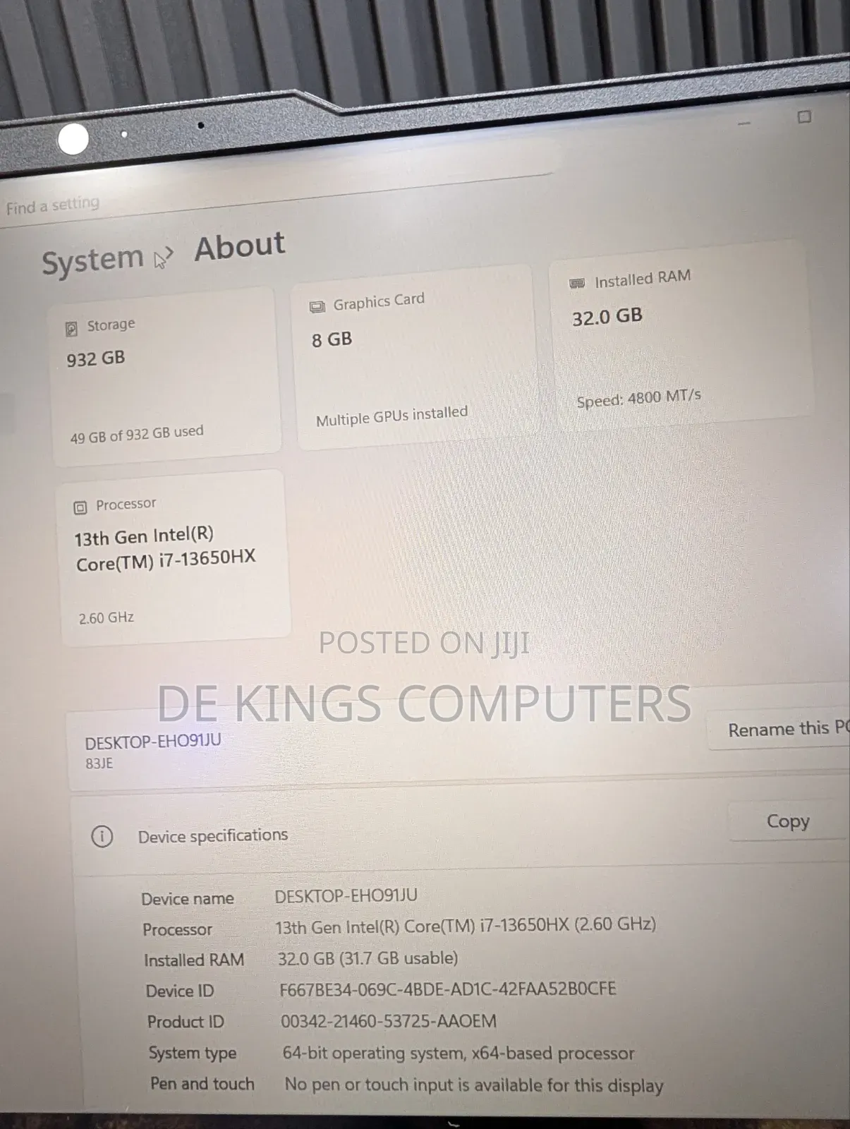 Laptop Lenovo 32GB Intel Core i7 SSD 1T