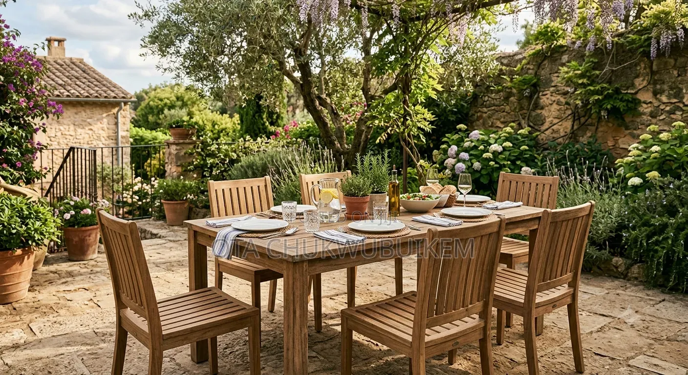 Outdoor Dining Table With Four Sitters