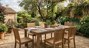 Outdoor Dining Table With Four Sitters