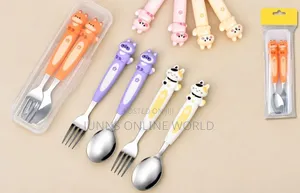 Cartoon Spoon and Fork Set for Kids
