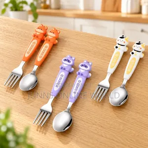 Cartoon Spoon and Fork Set for Kids