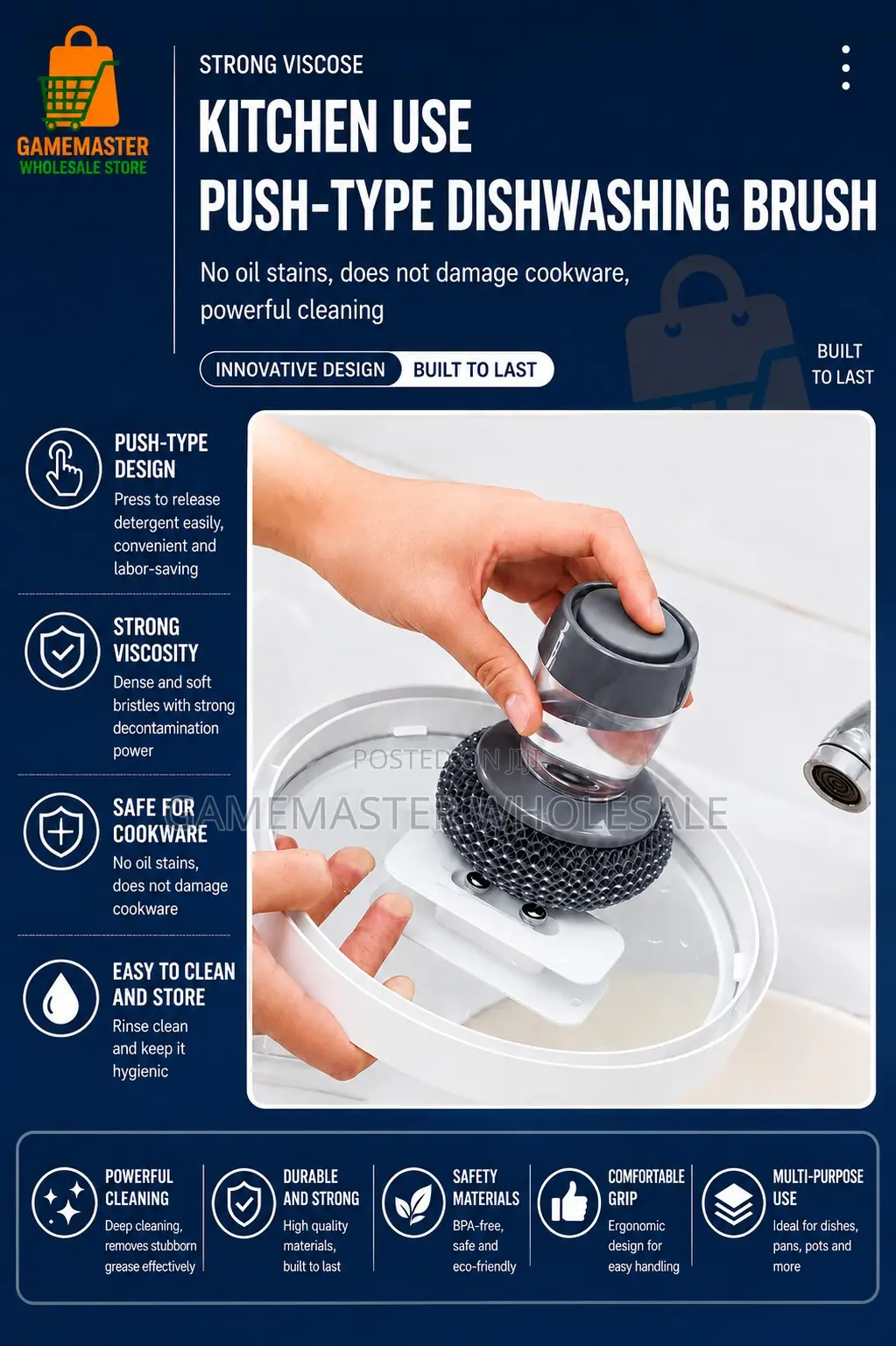 Soap Dispenser Dish Brush – Scrub, Dispense Clean