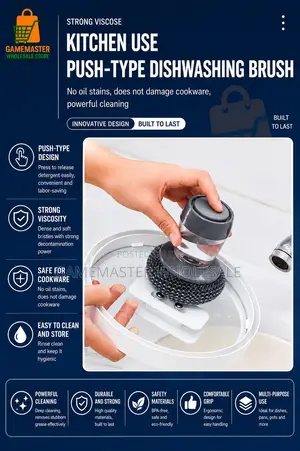 Soap Dispenser Dish Brush – Scrub, Dispense Clean