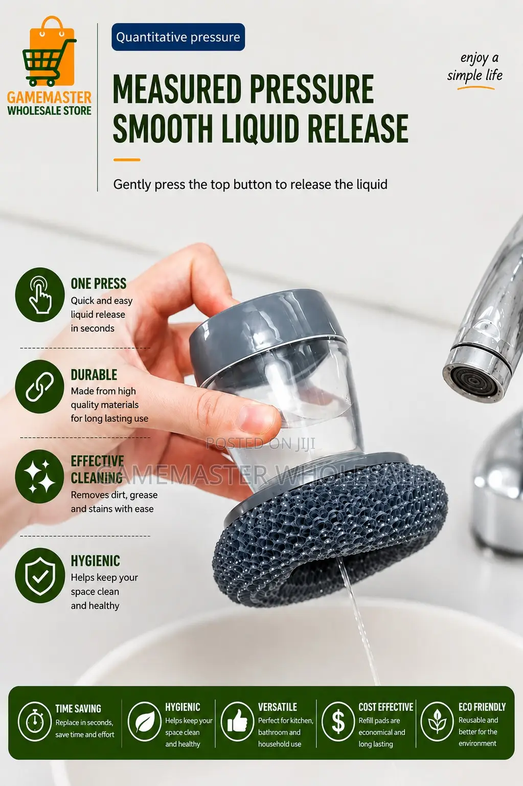 Soap Dispenser Dish Brush – Scrub, Dispense Clean