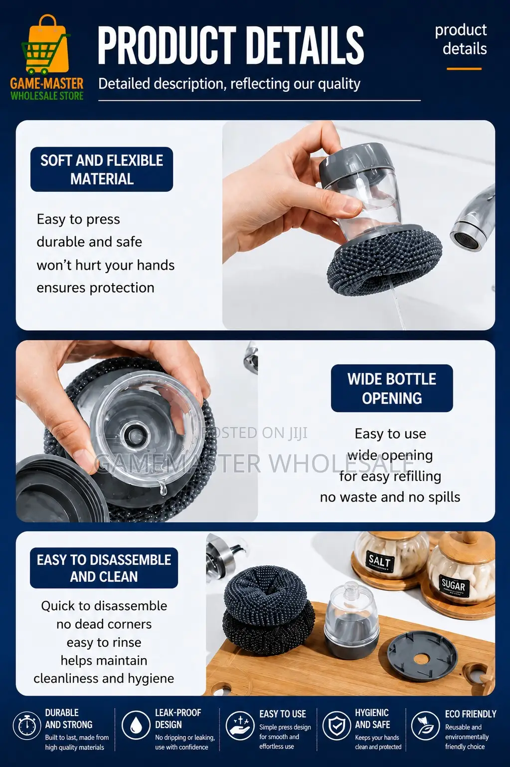 Soap Dispenser Dish Brush – Scrub, Dispense Clean