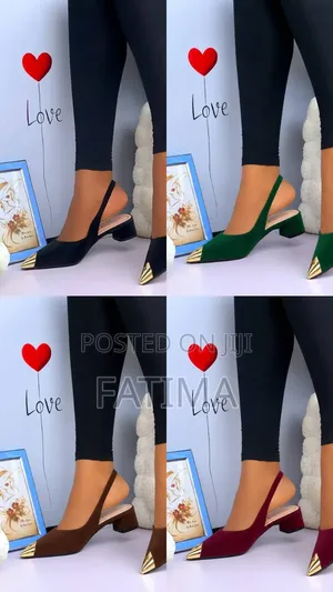 Pointed-Toe Slingback Block Heel