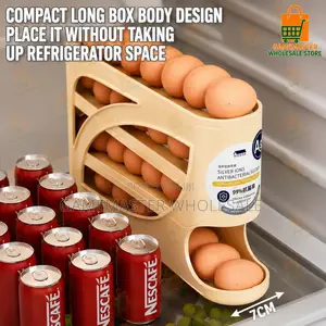 Automatic Rolling Egg Holder for Fridge – 30Egg Space-Saving Dispenser