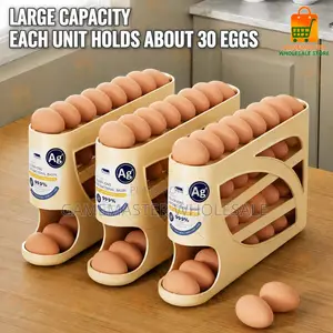 Automatic Rolling Egg Holder for Fridge – 30Egg Space-Saving Dispenser