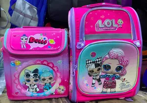 Children's School Bag and Launch Bag for Girls (Pink)