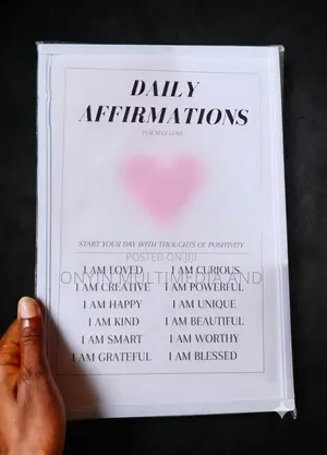 Daily Affirmations for Self Love Inspirational 8x12 PVC Wall Art