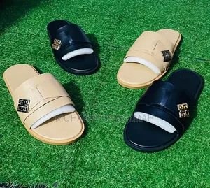 Unisex Luxury Leather Cover Slides for Men Women