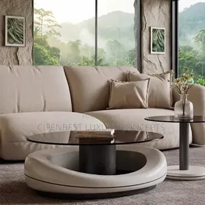 Round Glass-Top Centre Table Plus Mini Round Table