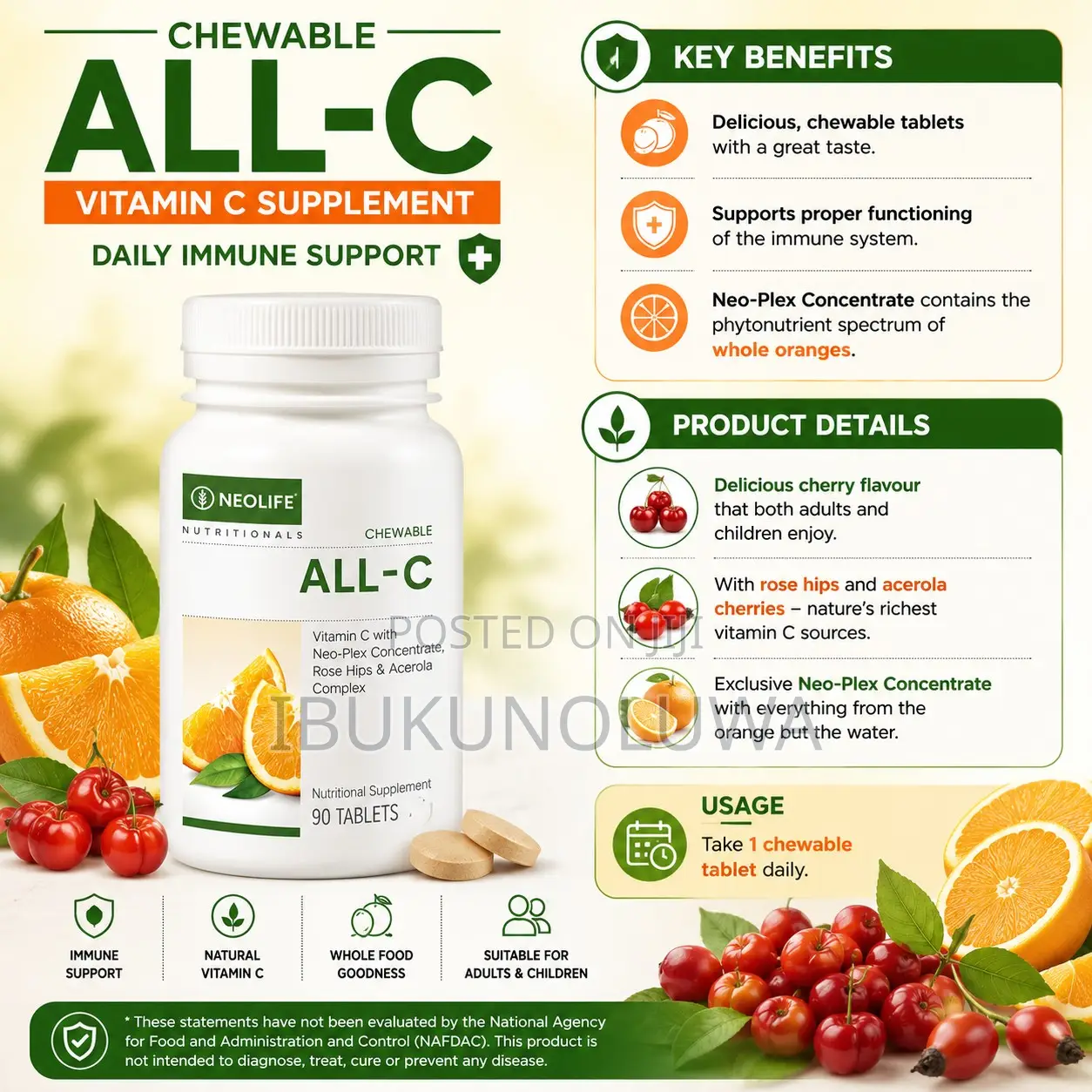 Chewable All-C 90 Tablets - Vitamin C Immune Support