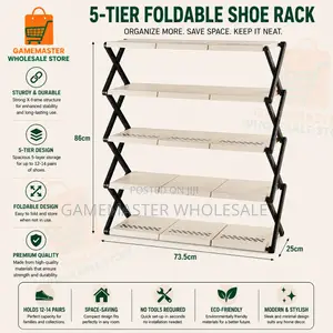 4-Tier Foldable Storage Shelf Multipurpose Organizer for Home Office