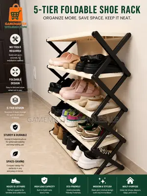 4-Tier Foldable Storage Shelf Multipurpose Organizer for Home Office