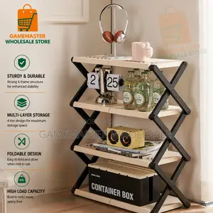 4-Tier Foldable Storage Shelf Multipurpose Organizer for Home Office