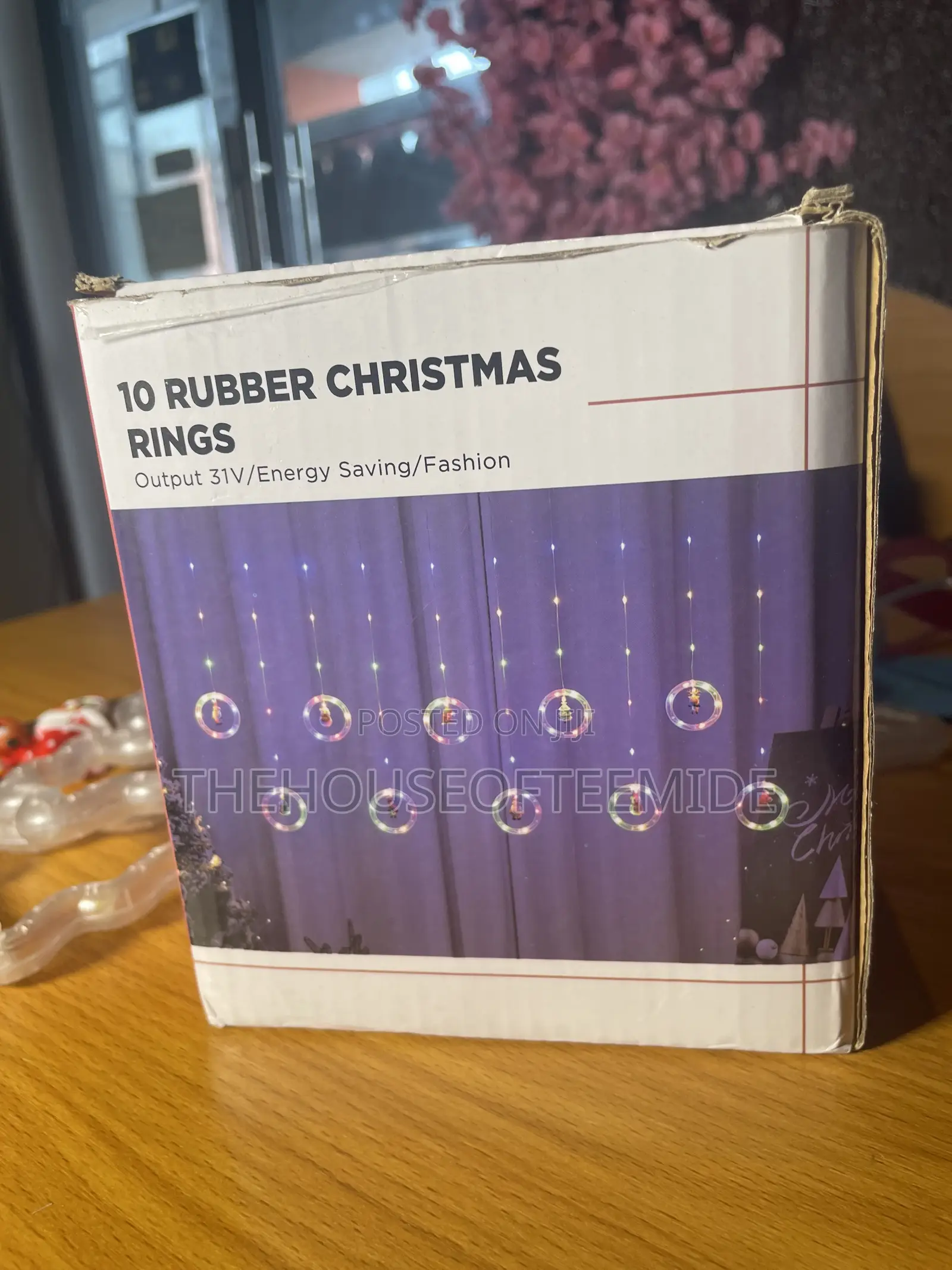 10 Rubber Christmas Rings Light