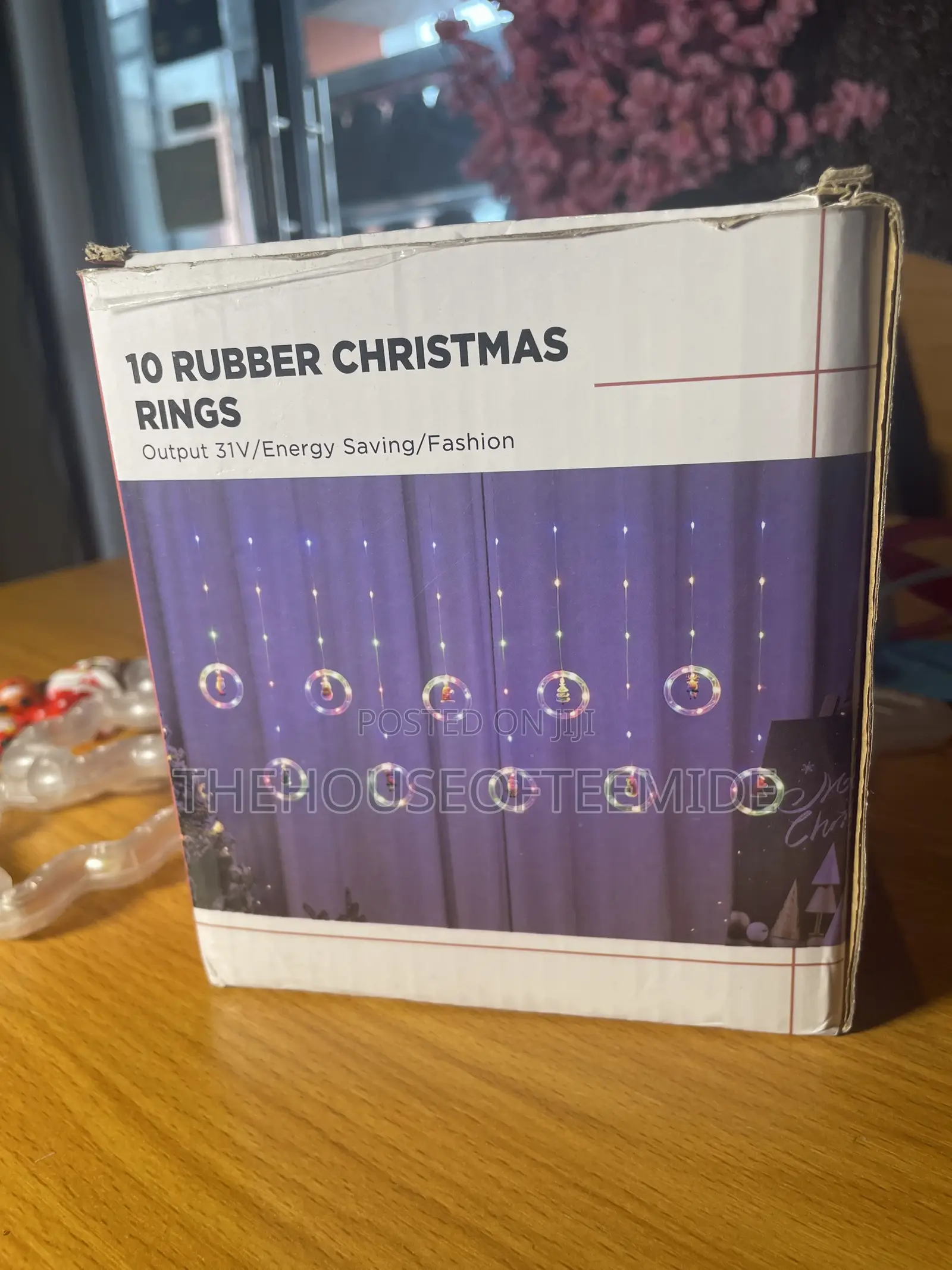 10 Rubber Christmas Rings Light