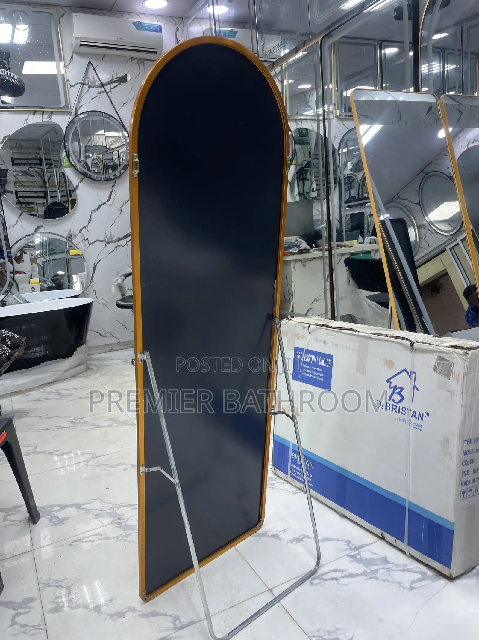 Gold Curb Dressing Mirror Aluminum