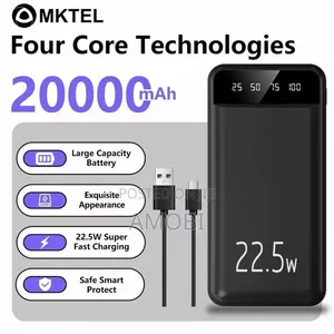 MKTEL M200 20000mAh 22.5W Fast Power Bank LED Display 3 Cables