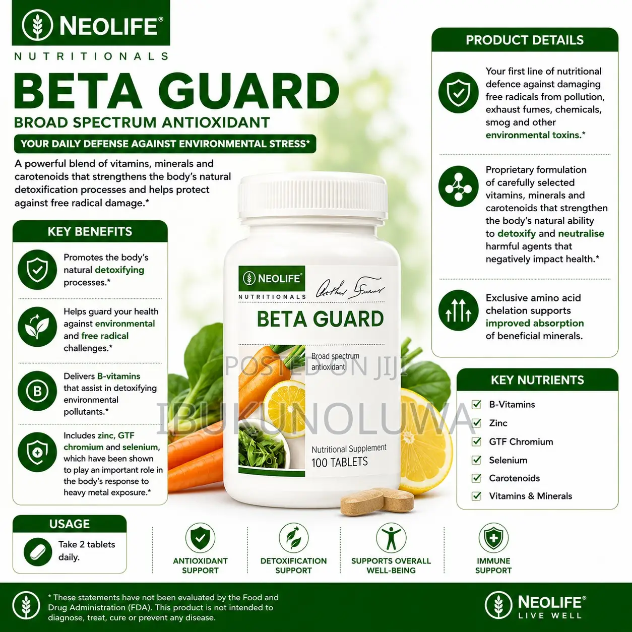 Beta Guard – Whole Food Antioxidant 100 Tablets