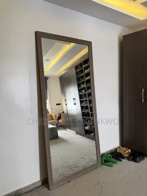 Full Length Wooden Frame Standing Mirror.