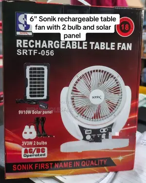 6 Inches Sonik Solar Rechargeable Fan