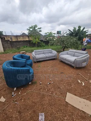 Set of Striped Design English Sofa