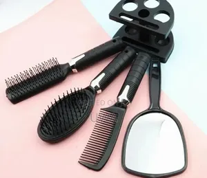 Professional Hair Brush Mirror Set With Countertop Stand Holder