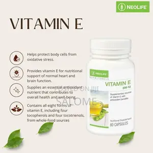 Vitamin E 200 I.U. - 60 Capsules (Single) for Overall Health