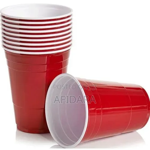 Cup Red Fancy Disposable Cups Big Size -100pcs