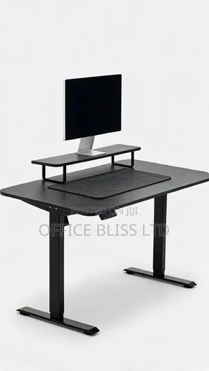 Eletric Adjustable Height Desk With Monitor Riser Table Mat