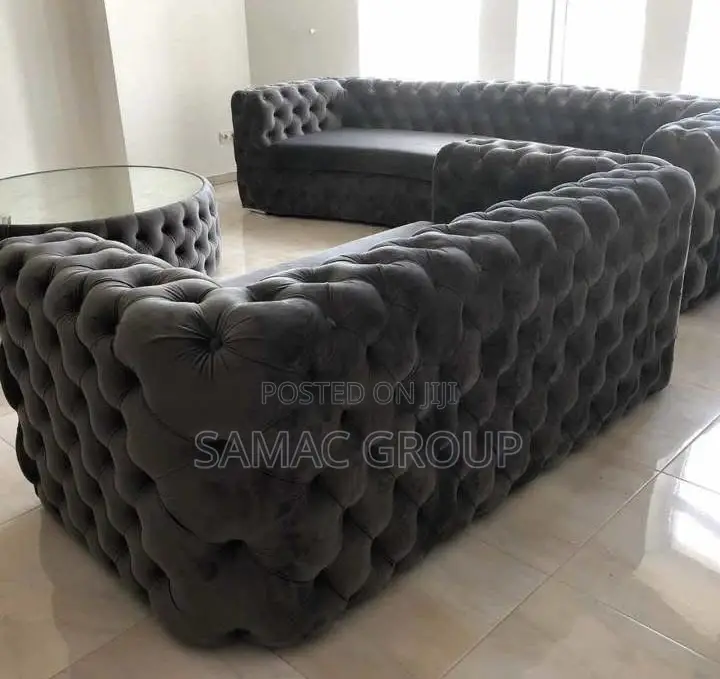Black Button Sofa