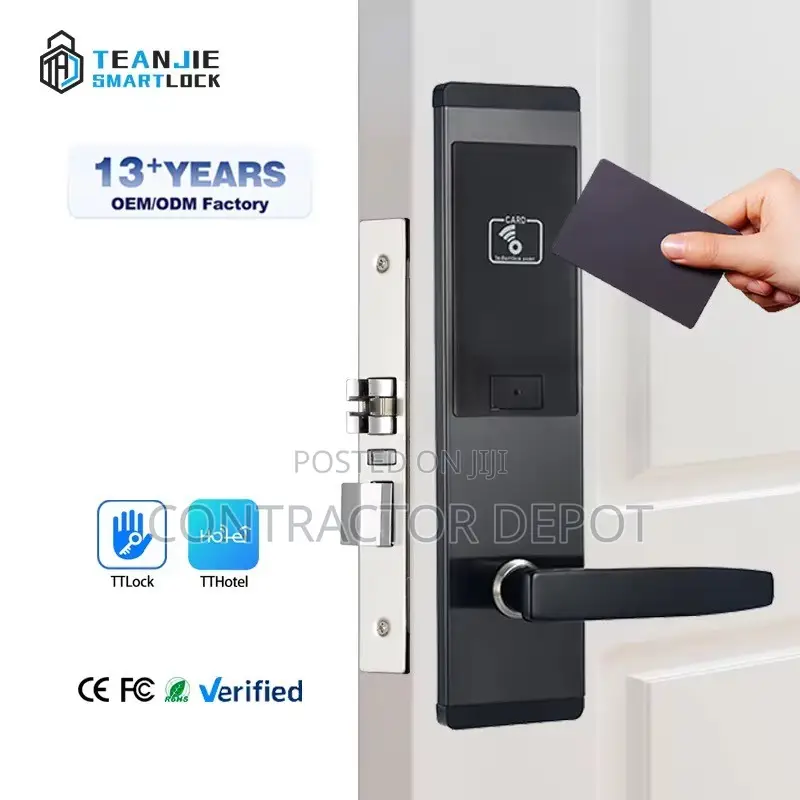 System Smart Black Integral Hotel Lock With Key