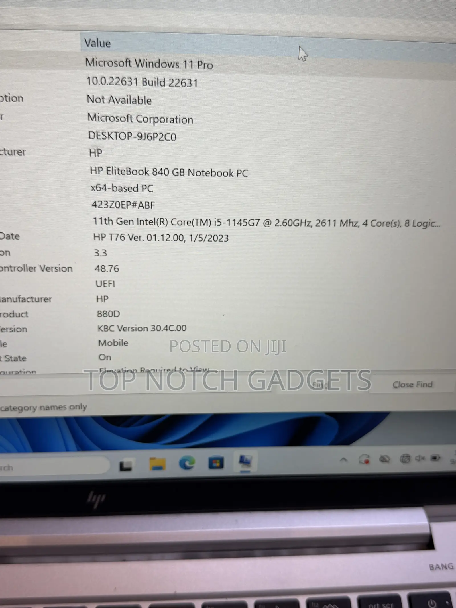 Laptop HP EliteBook 840 G8 8GB Intel Core i5 SSD 256GB