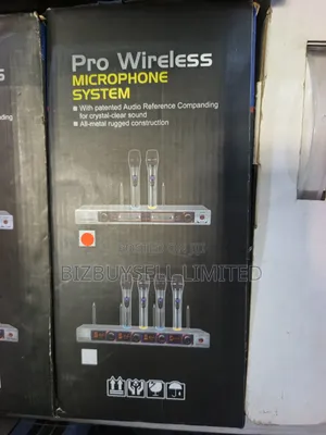 4-Channel Pro Wireless Microphone System With Handheld Mics.