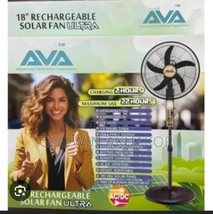 18 Inches Rechargeable Solar Fan With Remote Control