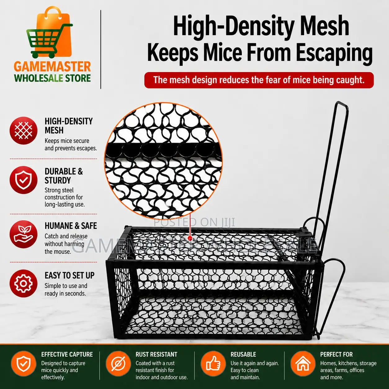 Humane Live Catch Rodent Rat Trap Cage Catcher
