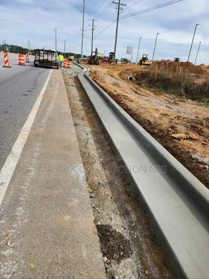 Roadside Concrete Gutter Construction