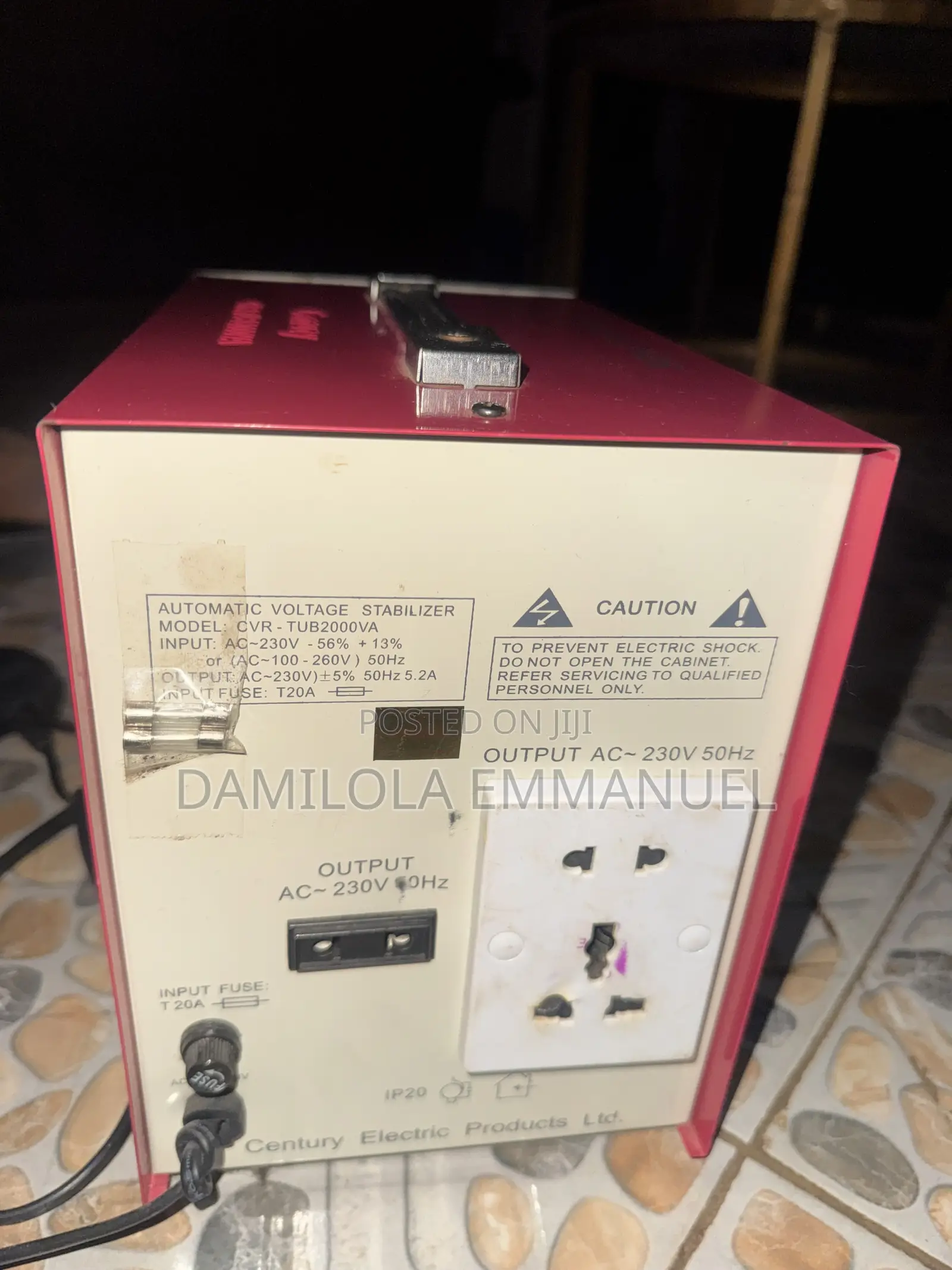 Century 2000VA Automatic Voltage Stabilizer CVR-TUB - Working Perfect