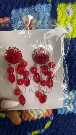 Beautiful Red Bead Earrings | Elegant Fashion Earrings