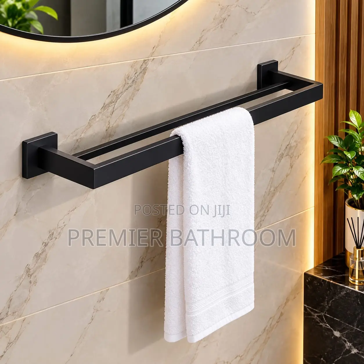 Black Double Towels Rack