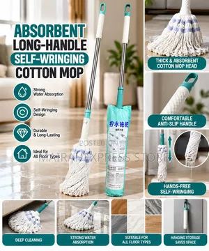 Quality Long-Handle Soft-Bristle Indoor Outdoor Cleaning Broom