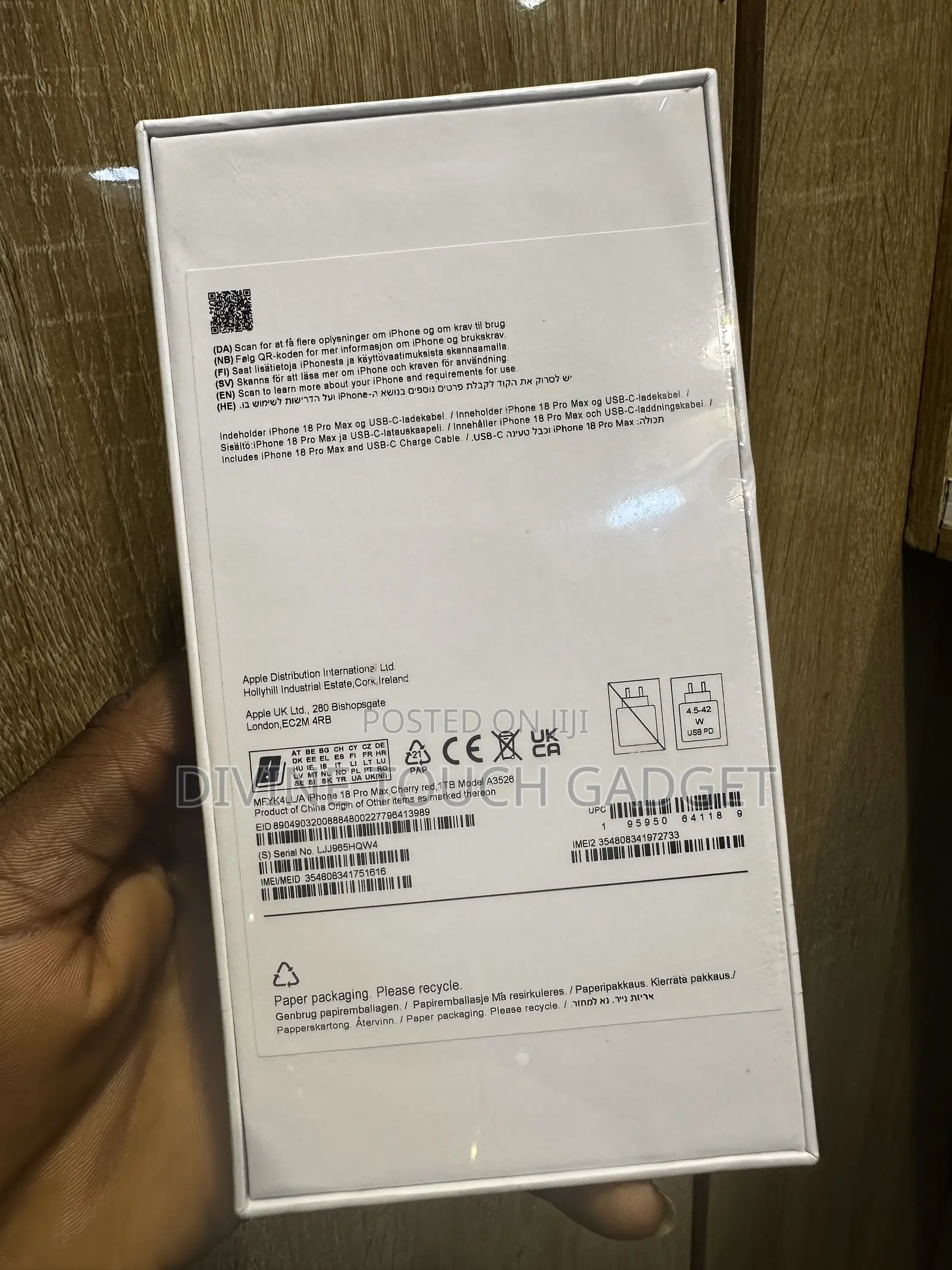 New Apple iPhone 18 Pro Max 1 TB Purple